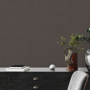 Linen Effect Textured Bronze Brown  