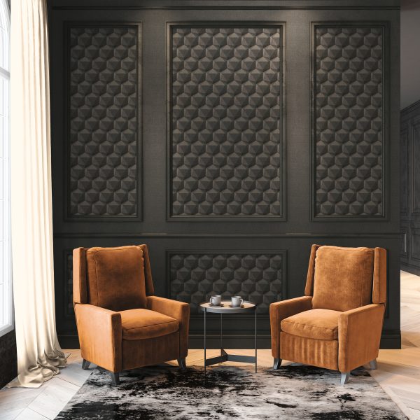 Geometric Motif Silver Grey  