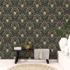 Floral Damask Black  