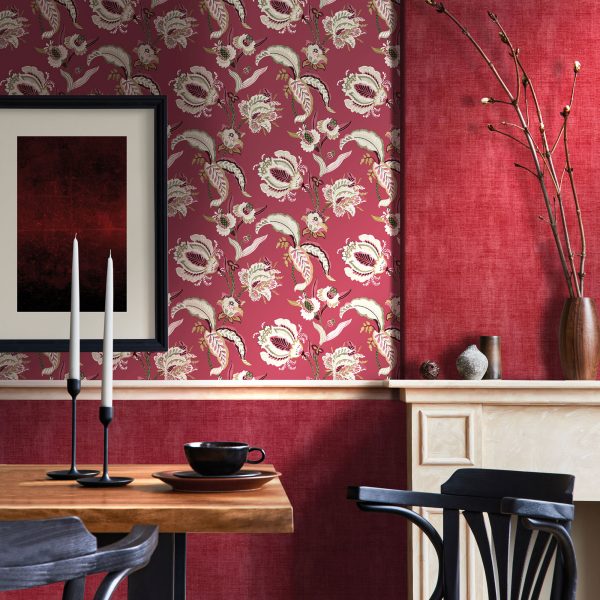 Abstract Floral Red  