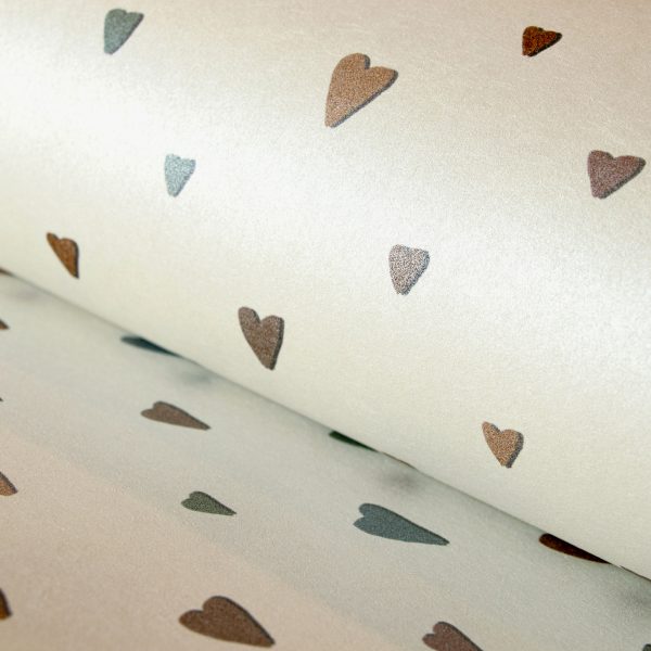 Coloured Hearts Silver Grey  