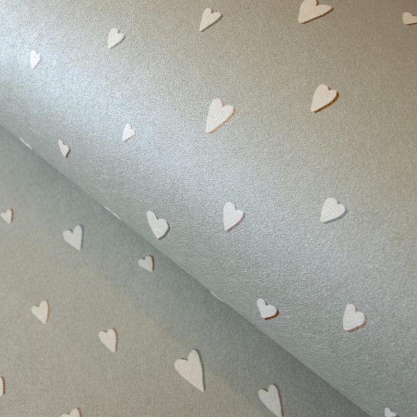 Coloured Hearts Silver Grey  
