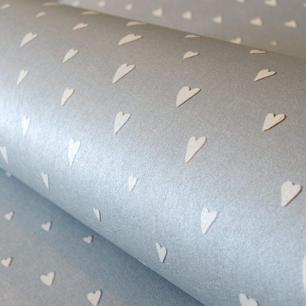 Coloured Hearts Silver Grey  