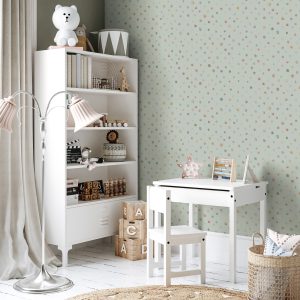 Watercolor Dots Silver Grey  