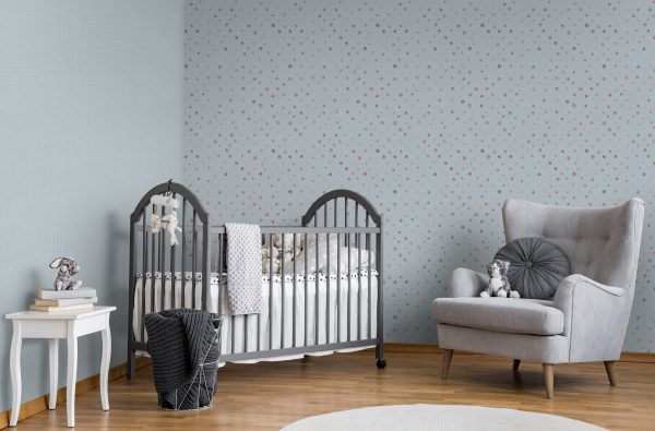 Watercolor Dots Silver Grey  