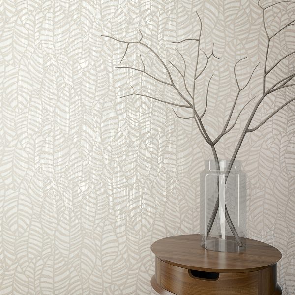 Jungle Leaves Silver Grey  