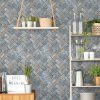 Herringbone Brick Blue  