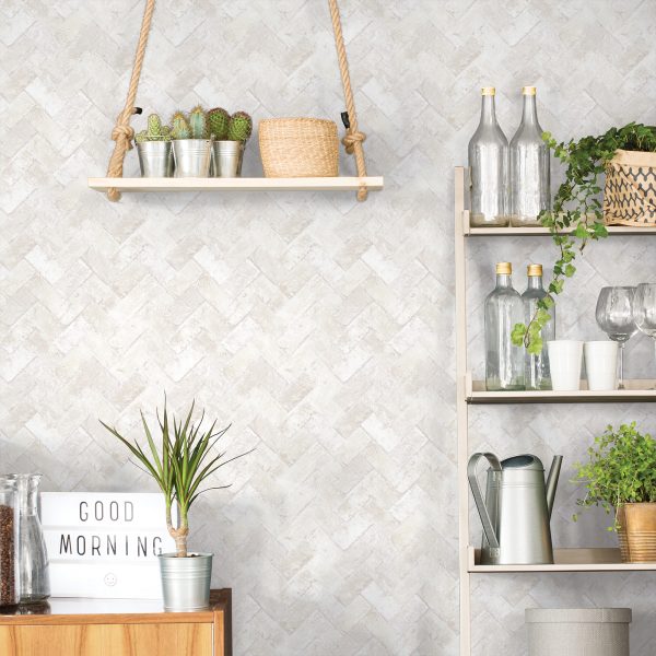 Herringbone Brick Beige  